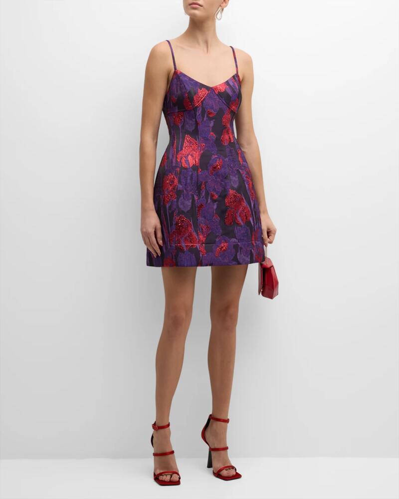 Liv Foster Floral Jacquard Fit-&-Flare Mini Dress Cover