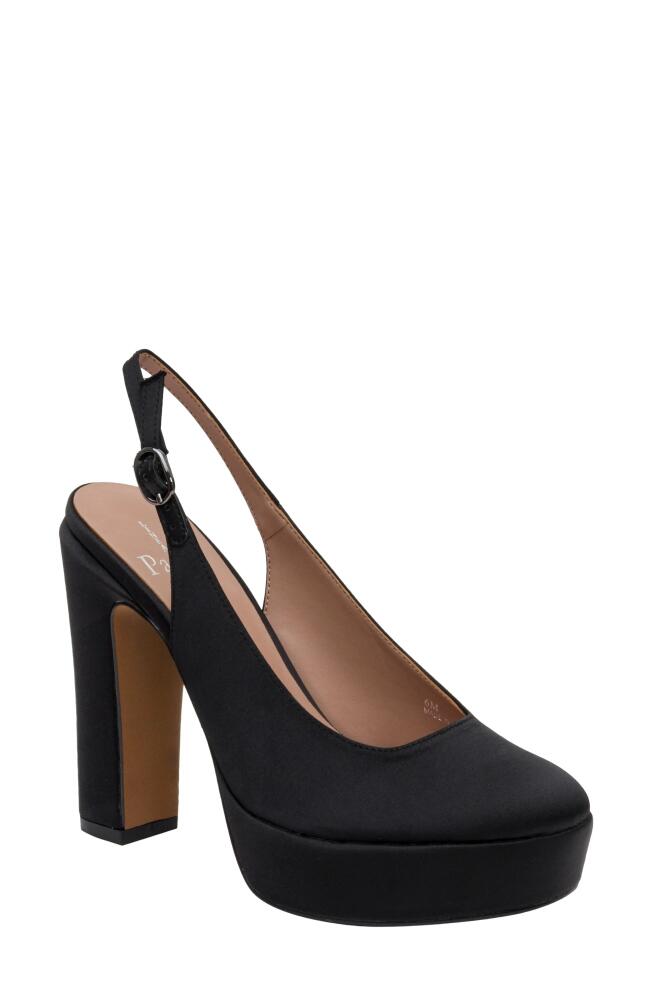 Linea Paolo Ivie Slingback Platform Pump in Black Satin Cover