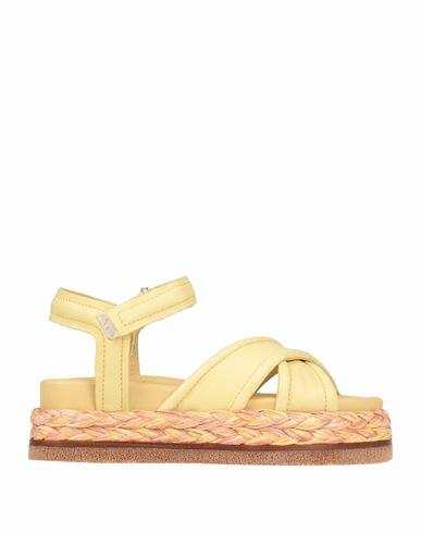 Elvio Zanon Woman Espadrilles Light yellow Leather Cover