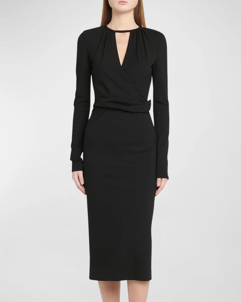 Giorgio Armani Keyhole Milano Jersey Sheath Dress Cover