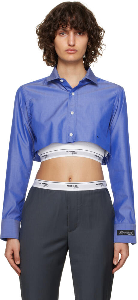 HommeGirls SSENSE Work Capsule - Blue Cropped Shirt Cover