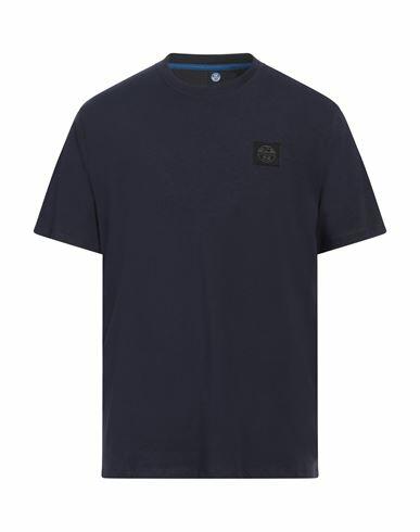 North Sails Man T-shirt Navy blue Cotton, Elastane Cover