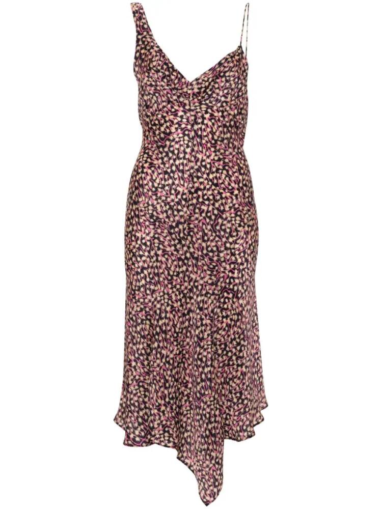 ISABEL MARANT Lucia graphic-print slip dress - Purple Cover