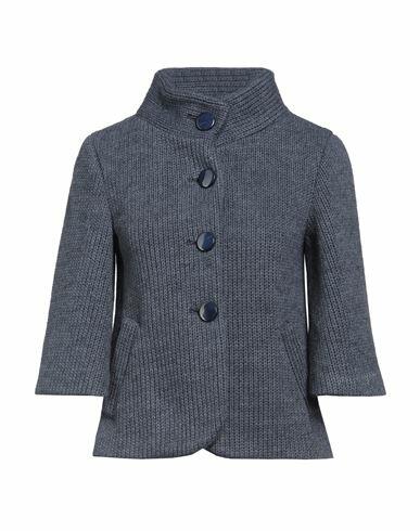 Emma & Gaia Woman Coat Blue Wool, Acrylic Cover