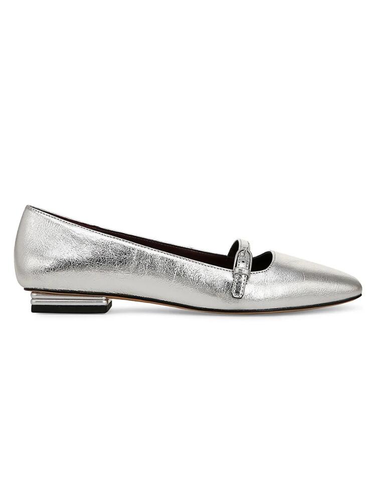 Franco Sarto Women's Tayana Metallic Mary Jane Flats - Silver Cover