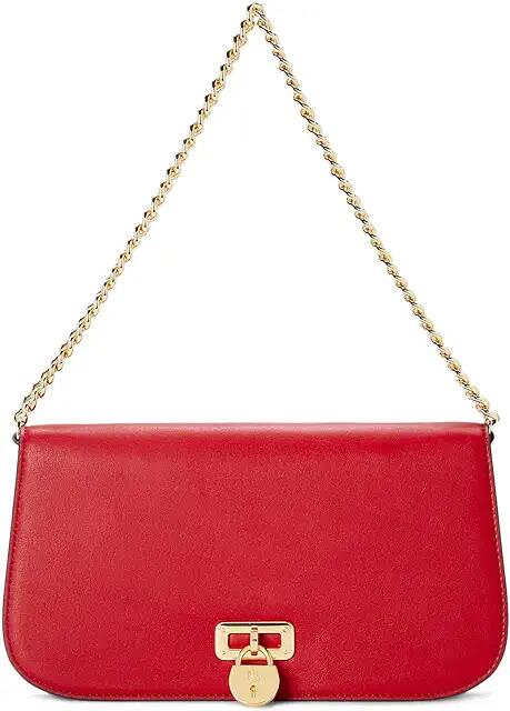 LAUREN Ralph Lauren Leather Medium Tanner Shoulder Bag (Martin Red) Shoulder Handbags Cover