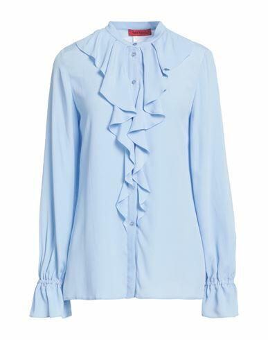 Max & co. Woman Shirt Sky blue Acetate, Silk Cover