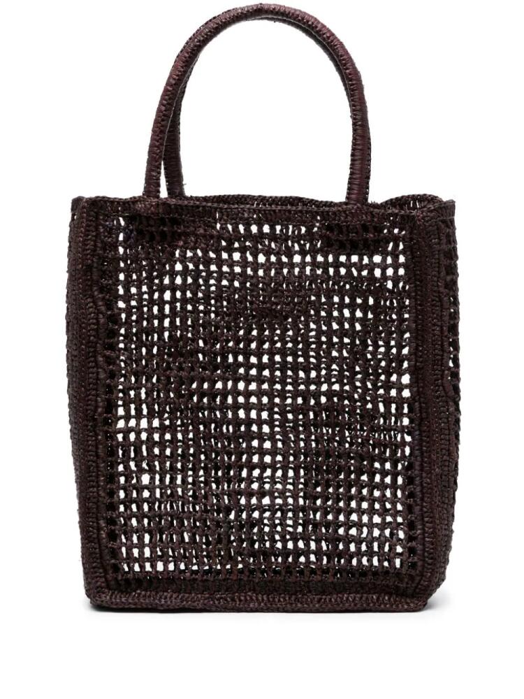 Manebi interwoven raffia tote - Brown Cover