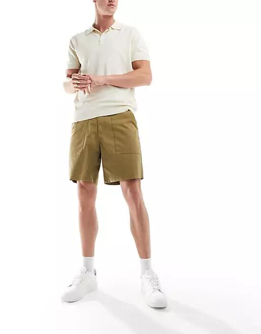 Farah sepel fatigue shorts in beige-Neutral Cover