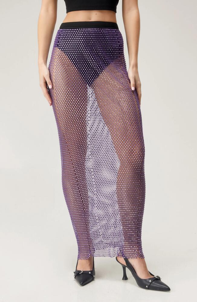 NASTY GAL Diamante Maxi Skirt in Purple Cover