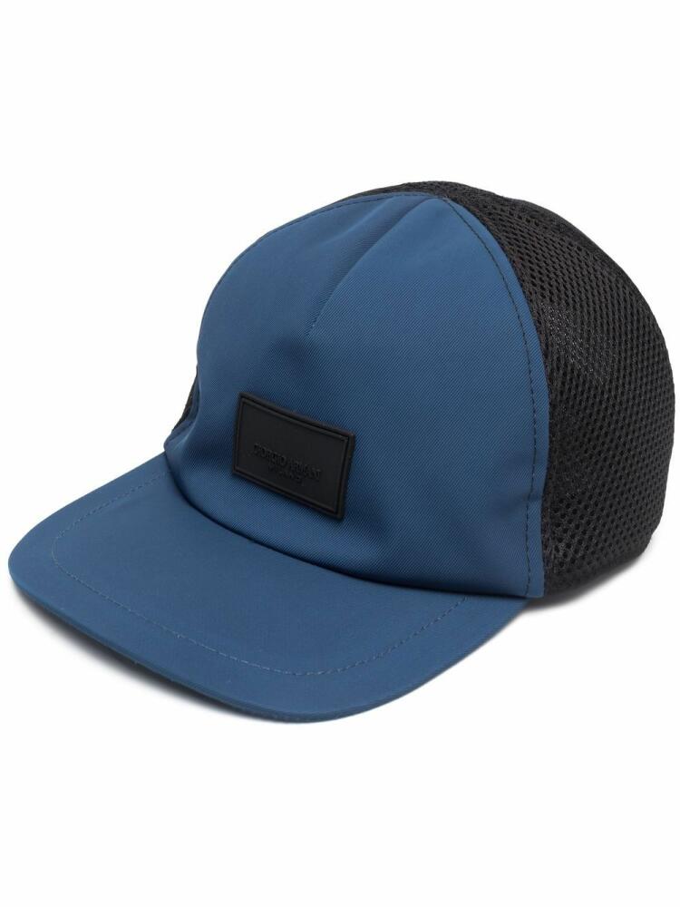 Giorgio Armani logo-patch mesh cap - Blue Cover