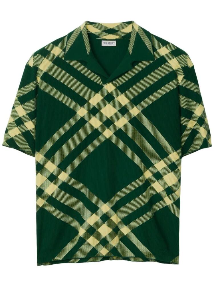 Burberry Vintage Check fine-ribbed polo shirt - Green Cover