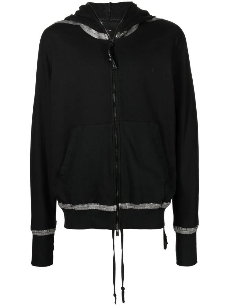 Isaac Sellam Experience tape-embellished zip-up hoodie - Black Cover