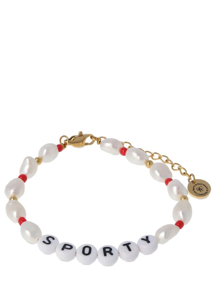 SPORTY & RICH Sporty Faux Pearl & Bead Bracelet Cover