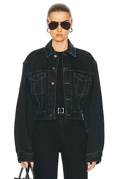 Saint Laurent Neo 80's Denim Jacket in Black Cover