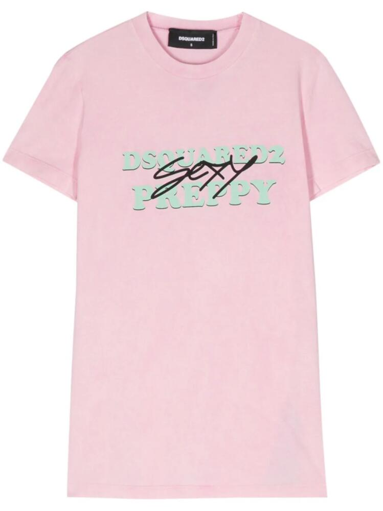 DSQUARED2 logo-print cotton T-shirt - Pink Cover