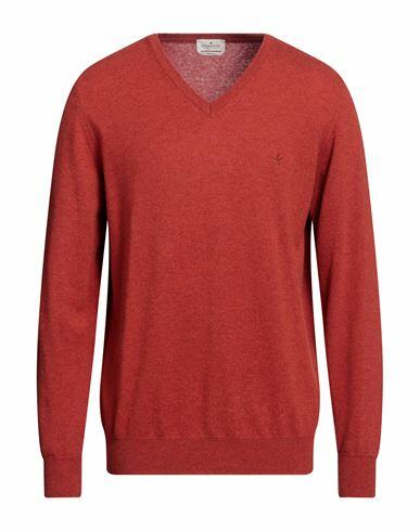 Brooksfield Man Sweater Orange Virgin Wool Cover