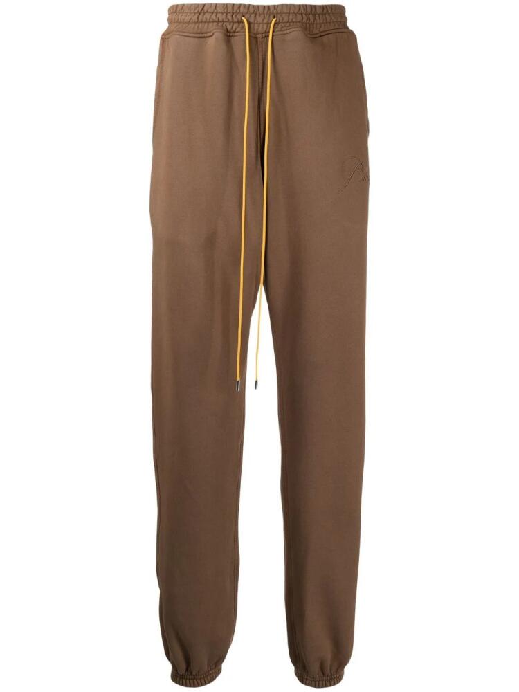 RHUDE drawstring-waist cotton track pants - Brown Cover