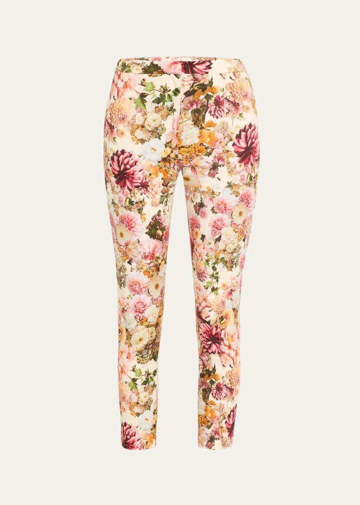 Adam Lippes Daphne Floral Cigarette Cropped Cotton Twill Pants Cover