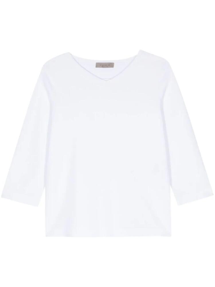 D.Exterior V-neck fine-ribbed jumper - White Cover