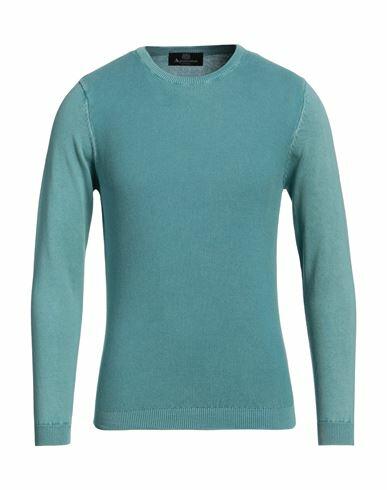 Aquascutum Man Sweater Turquoise Cotton Cover