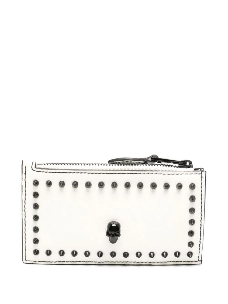 Alexander McQueen skull stud-detailed wallet - White Cover