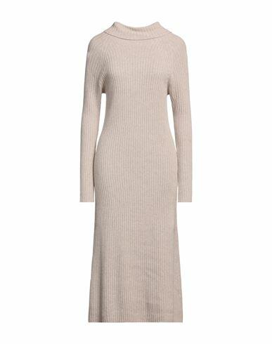 Stefanel Woman Midi dress Sand Wool, Viscose, Polyamide, Cashmere Cover