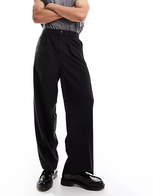 Weekday Uno loose fit pants in black - part of a set Cover