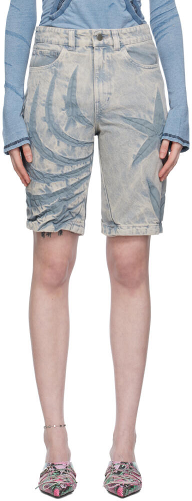 Masha Popova SSENSE Exclusive Blue Denim Shorts Cover