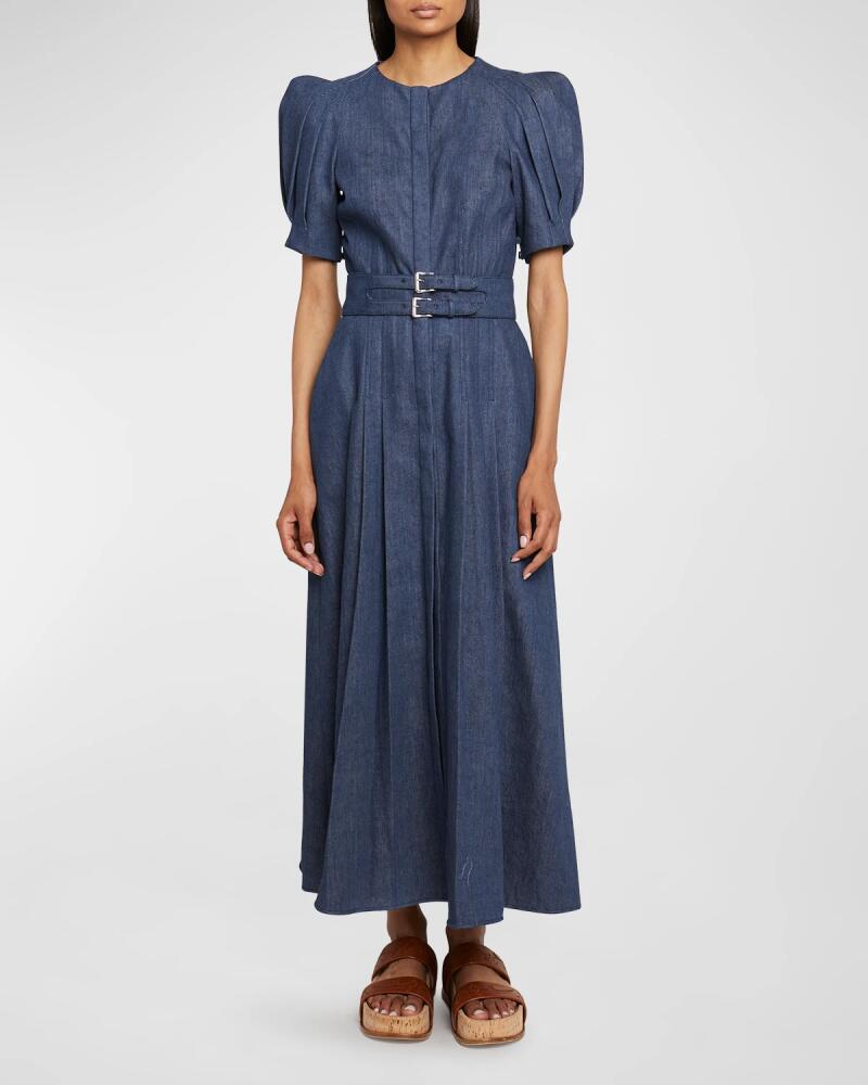 Gabriela Hearst Patricia Chambray Midi Dress Cover