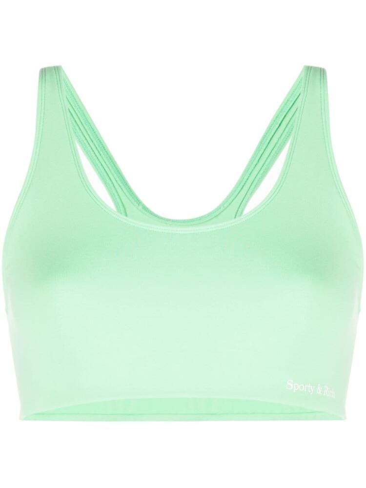 Sporty & Rich scoop-neck sports bra - Green Cover