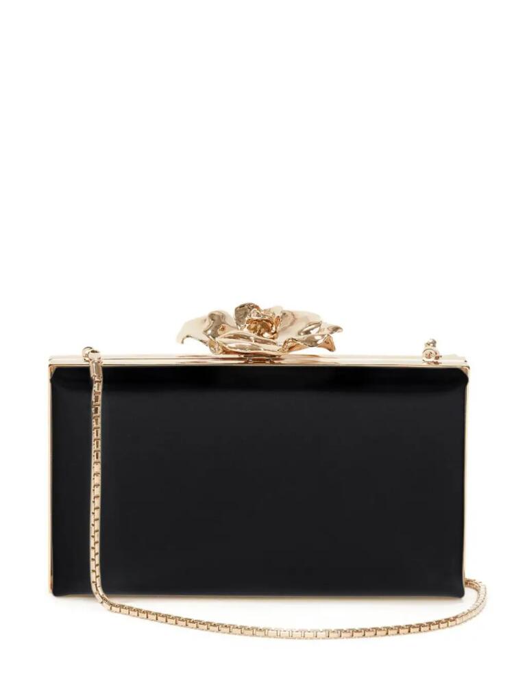 Victoria Beckham Frame Flower satin clutch bag - Black Cover