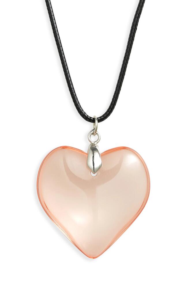 BP. Heart Pendant Necklace in Black- Amber Cover