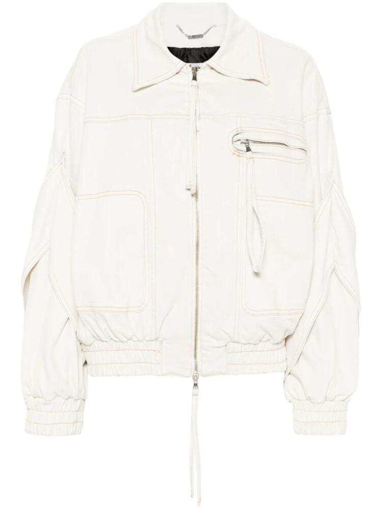 Blumarine denim bomber jacket - Neutrals Cover