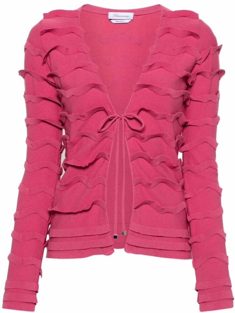 Blumarine tied ruffled cardigan - Pink Cover