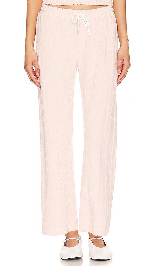 MONROW Diamond Terry Cloth Crop Pant in Blush Cover