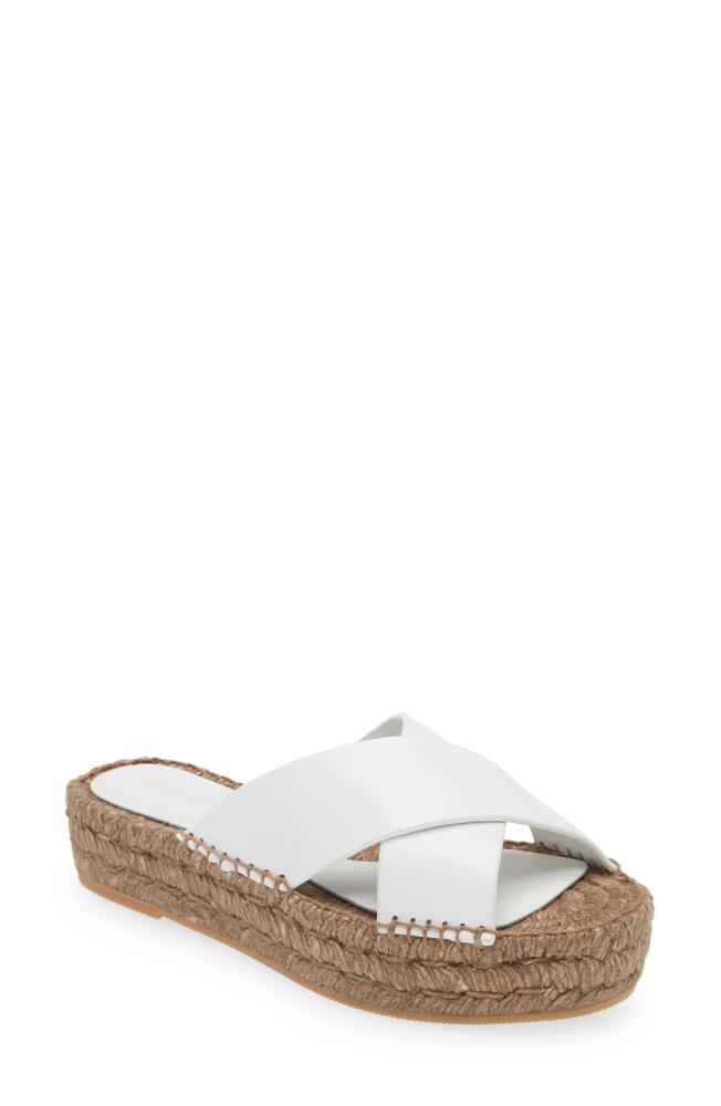 Paloma Barcelo Norma Espadrille Platform Slide Sandal in White Cover