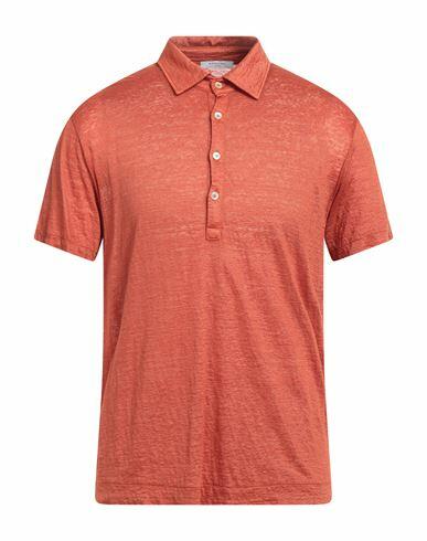 Boglioli Man Polo shirt Rust Linen Cover