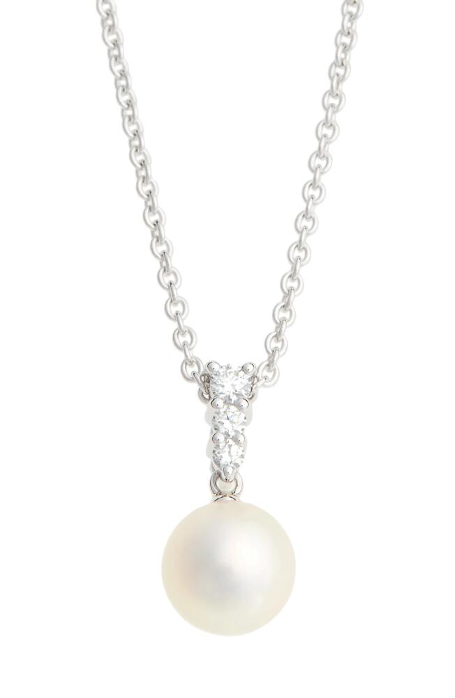 Mikimoto Morning Dew' Akoya Cultured Pearl & Diamond Pendant Necklace in White Gold Cover