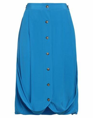 Quira Woman Midi skirt Azure Silk Cover