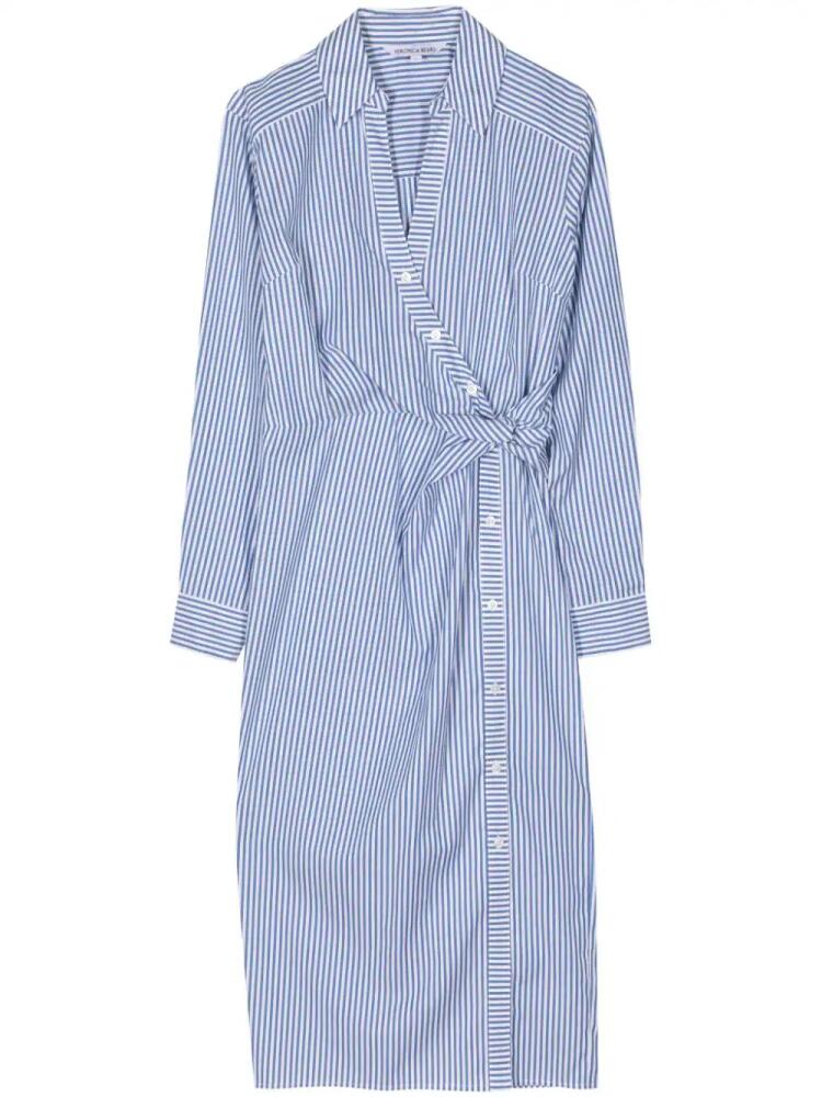 Veronica Beard Wright striped cotton wrap dress - Blue Cover