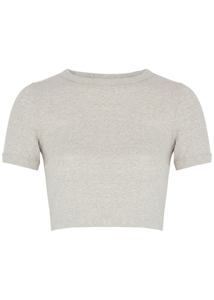 Flore Flore Car Cropped Cotton T-shirt - Grey Cover