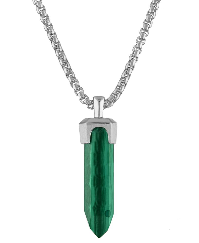 Bulova Men's Icon Malachite Pendant Necklace in Sterling Silver, 24" + 2" extender - Na Cover