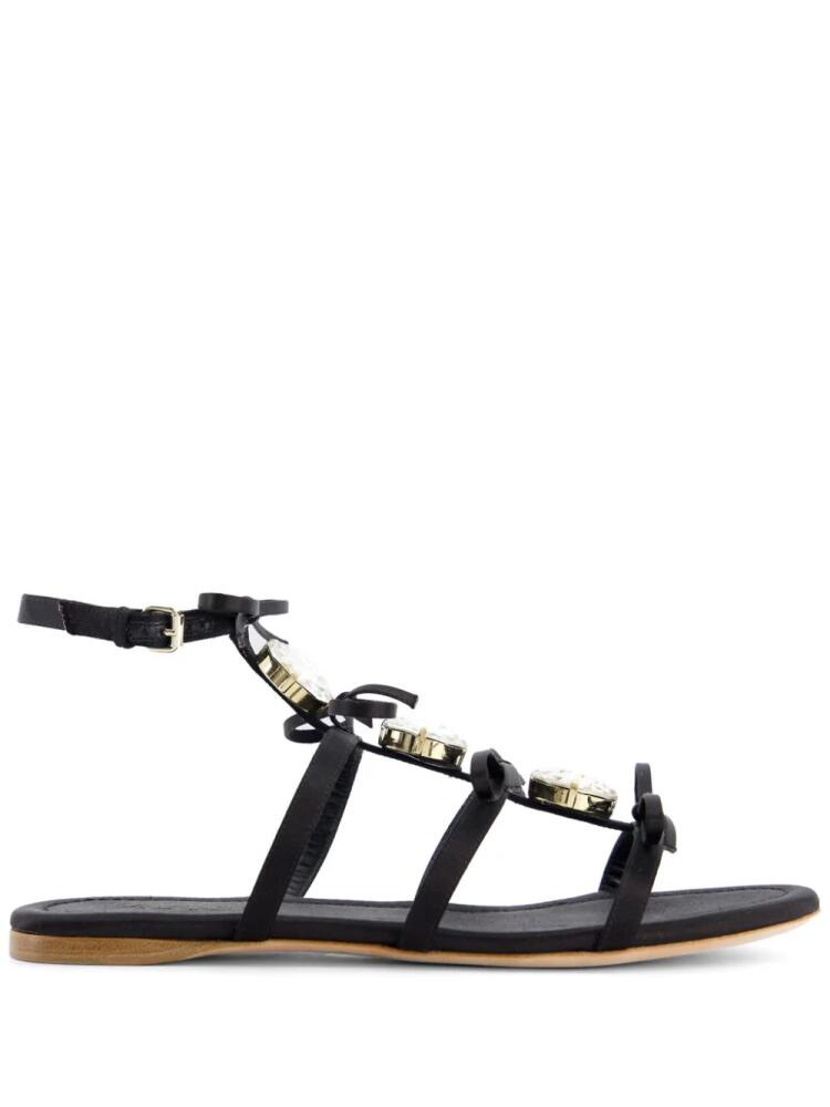 Giambattista Valli crystal-embellished leather sandals - Black Cover