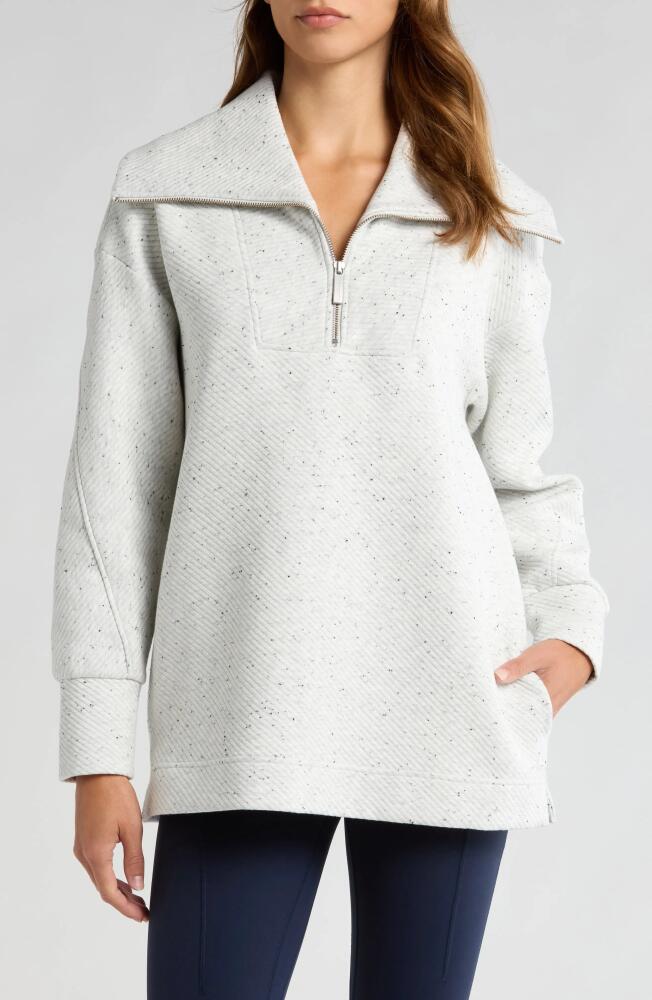 Sweaty Betty Radiant Half Zip Sweatshirt in Tranquil Grey Marl Cover