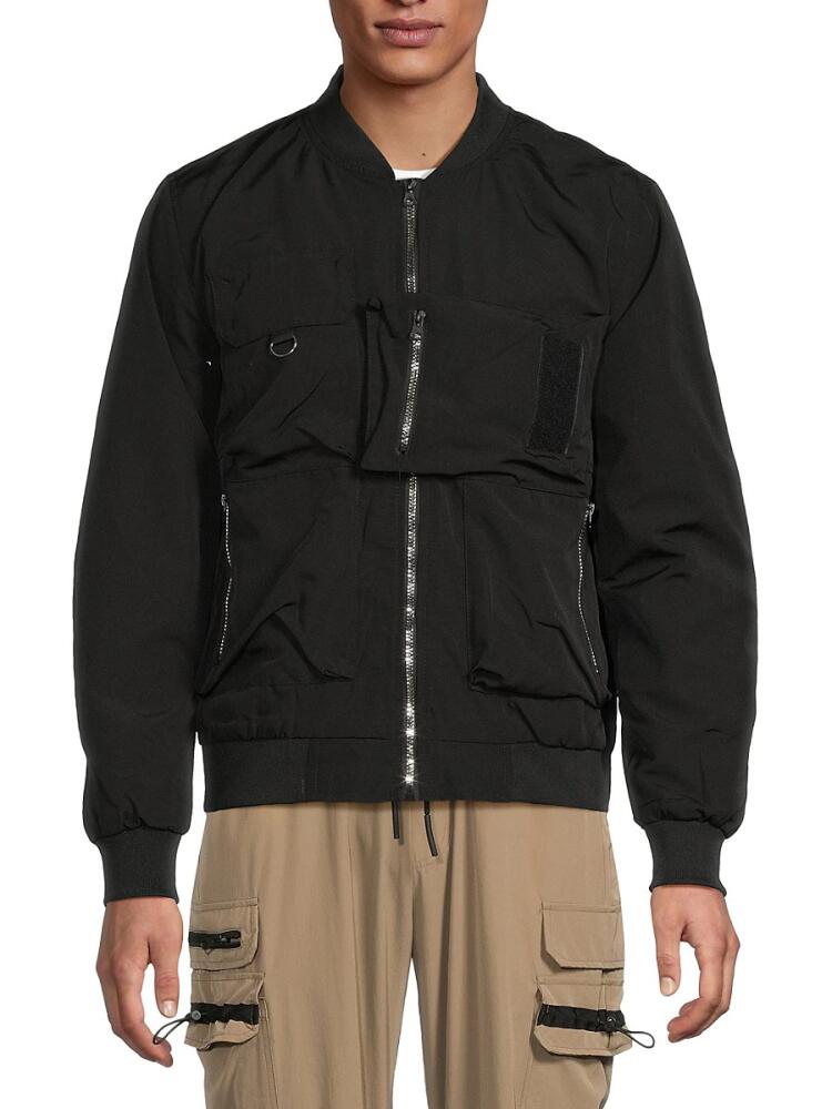 American Stitch Men's Utility Bomber Jacket - Black Cover