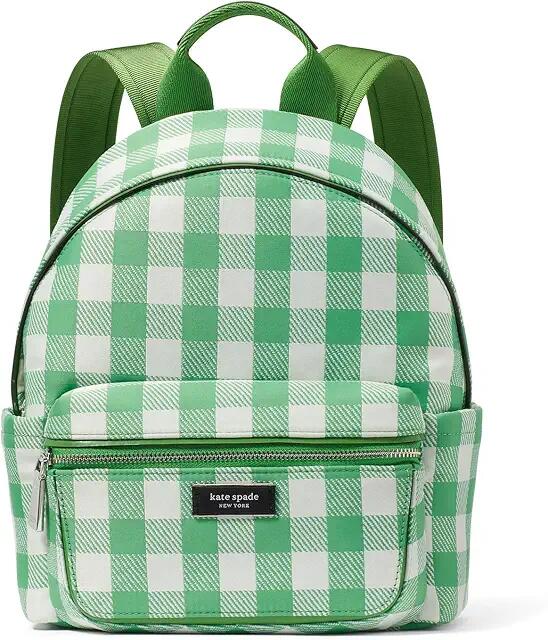 Kate Spade New York Sam Icon Gingham Printed Fabric Small Backpack (Candy Grass Multi) Weekender/Overnight Luggage Cover