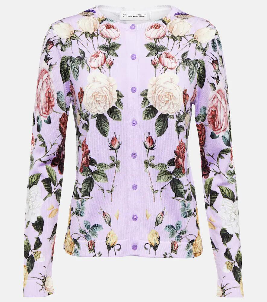 Oscar de la Renta Floral cotton-blend cardigan Cover