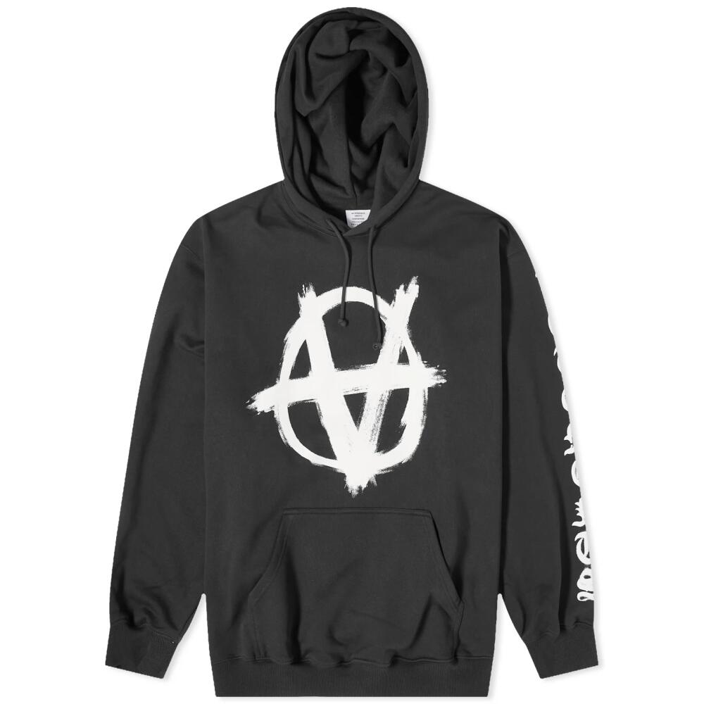 Vetements Men's Double Anarchy Hoodie in Black/White Cover