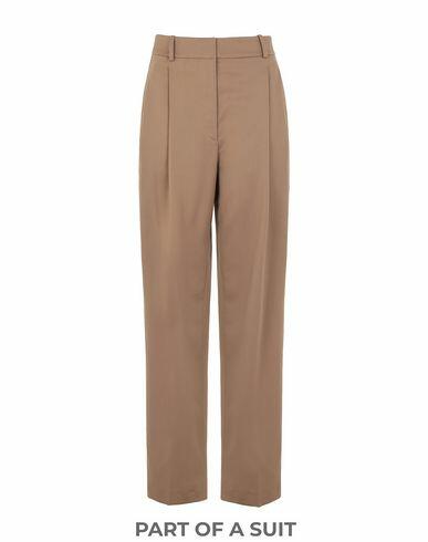 8 By Yoox Wool Blend Pleated High-waist Pants Woman Pants Camel Virgin Wool, Elastane Cover